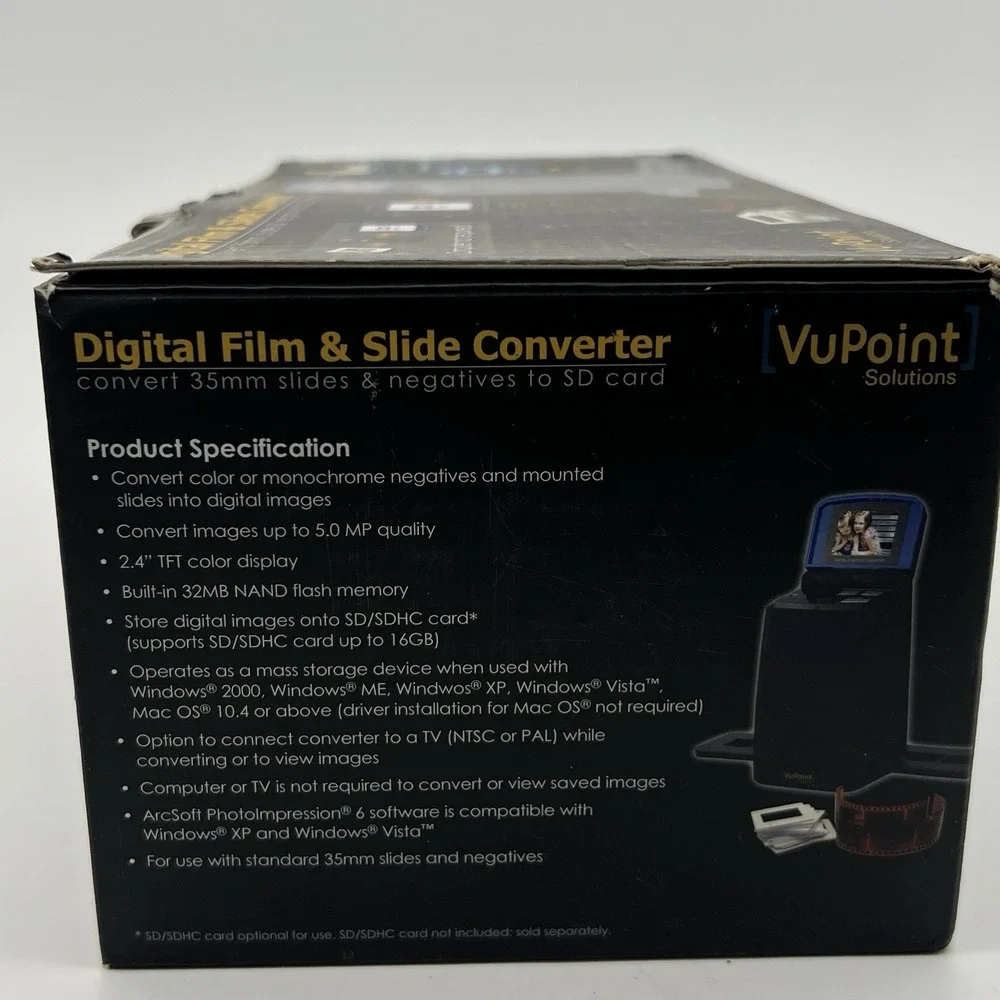 VuPoint Solutions Digital Film Slide Converter 35mm Negatives SD Card FC-C520-VP
